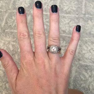 David Yurman ring with pink stone